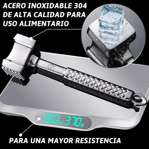 Gourmet Easy tenderizer with textured side for tougher cuts.