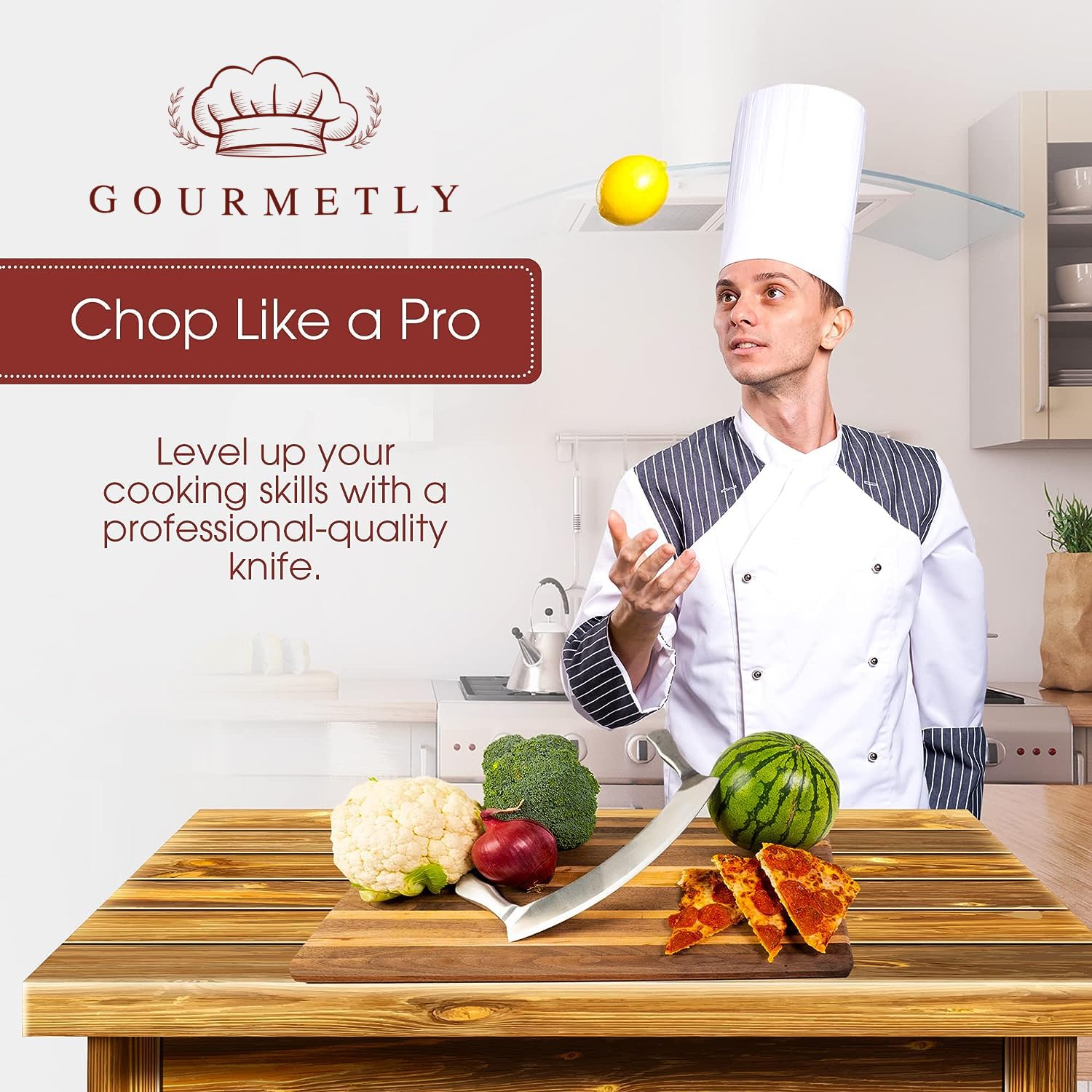 Gourmetly dessert slicer for fruit or pastries.
