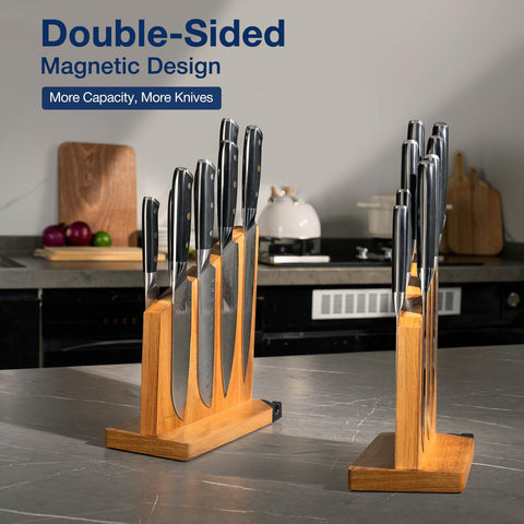 Gourmetop double-sided magnet design maximizes knife and tool storage.