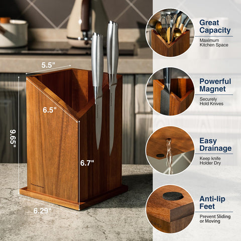 Gourmetop draining hole dries tools after washing for easy upkeep.