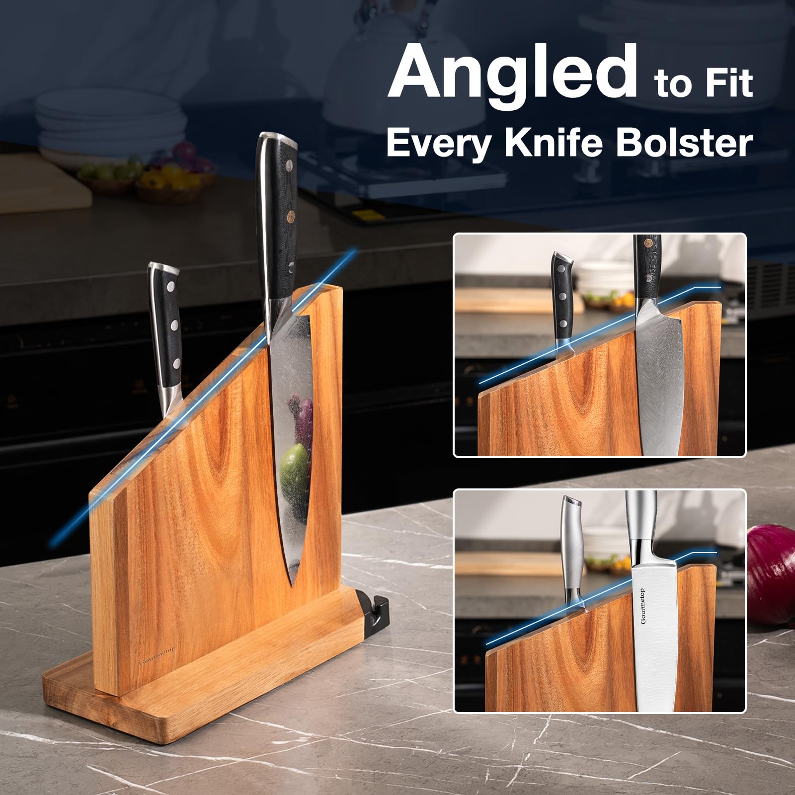 Gourmetop ready-to-use knife block arrives fully assembled.