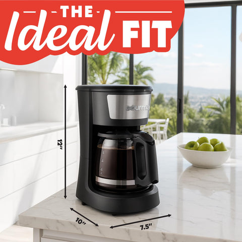 Gourmia compact design with stainless-steel accents for modern kitchens