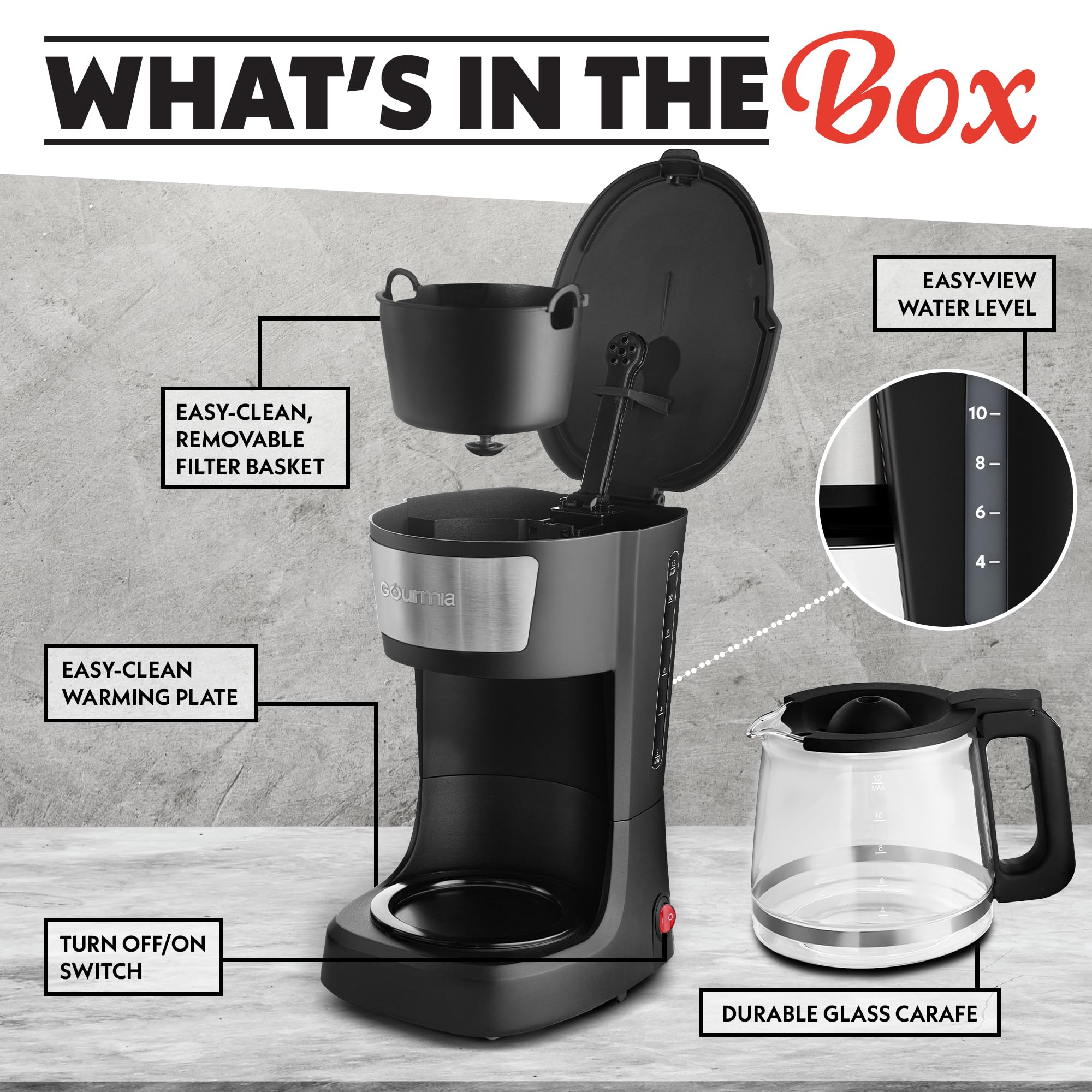 Gourmia easy-view water window helps prevent overfilling