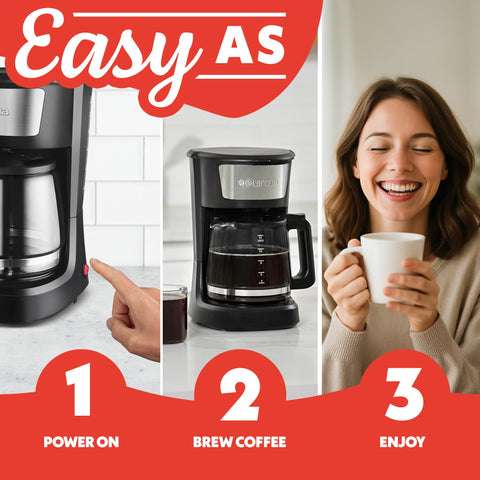 Gourmia black coffee maker blends style and function