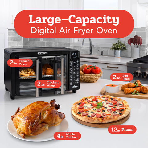 Gourmia GTF7460 door-open mode enables easy loading of large meals
