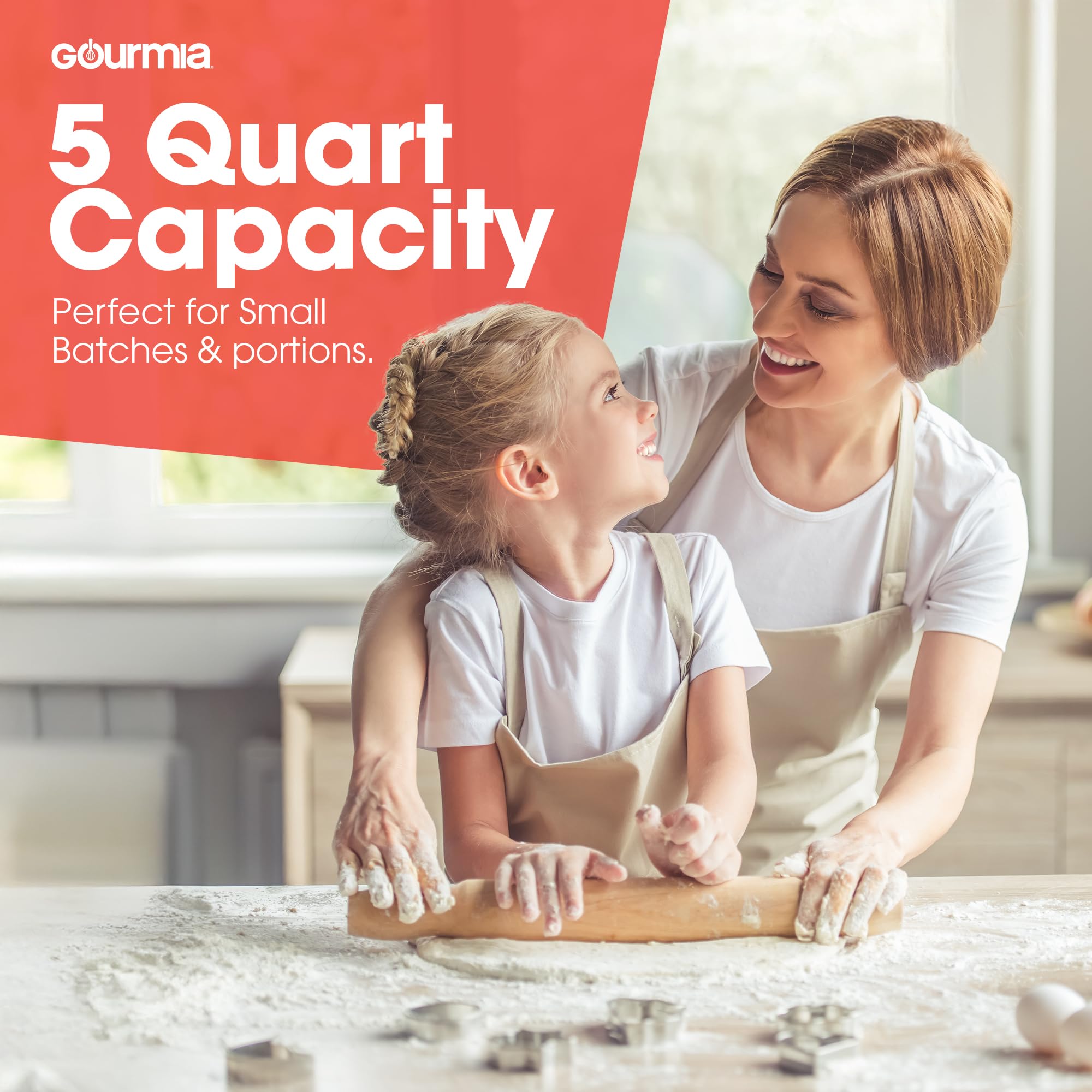 Gourmia anti-slip base provides stable mixing on any counter