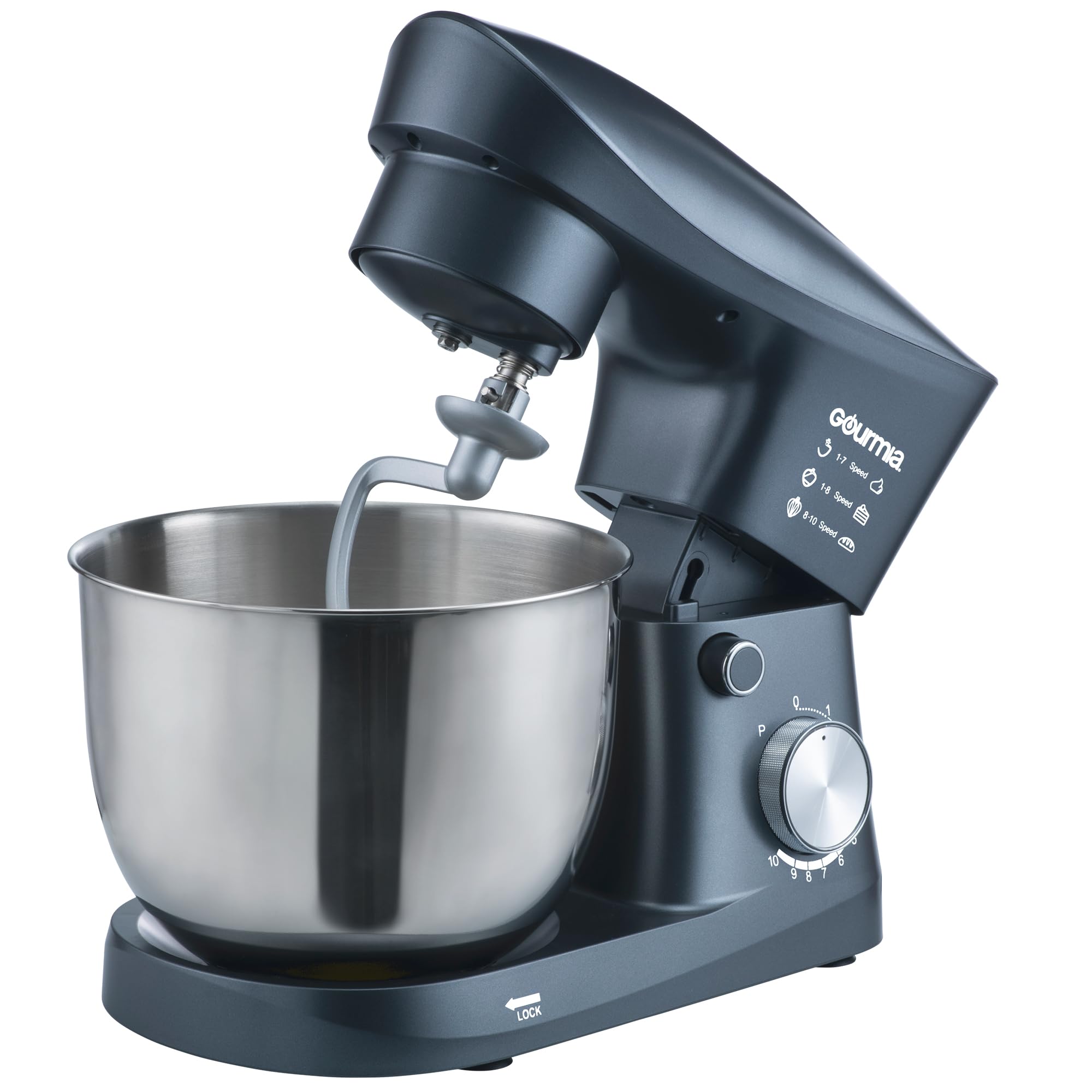 Gourmia 5 Qt Stand Mixer with dough hook for kneading bread dough