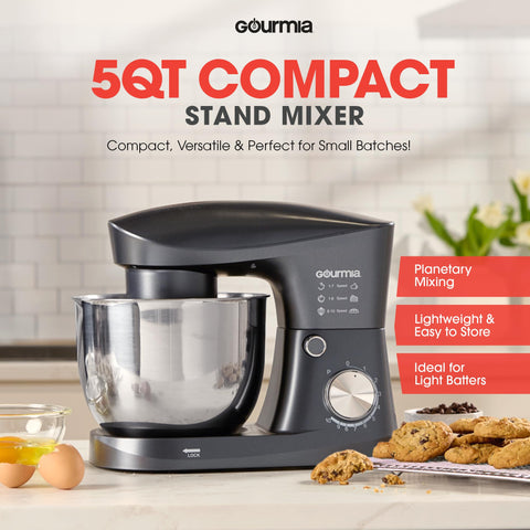 Gourmia stand mixer with whisk attachment for airy whipped cream and meringue