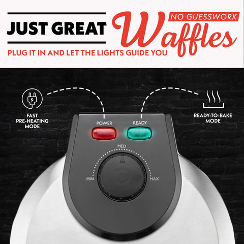 Gourmia waffle plates with nonstick ceramic coating for easy release and quick cleanup