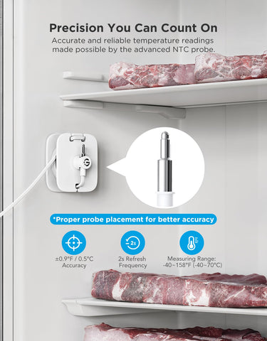 GoveeLife 80dB audible alarm provides immediate alerts when temperatures vary.