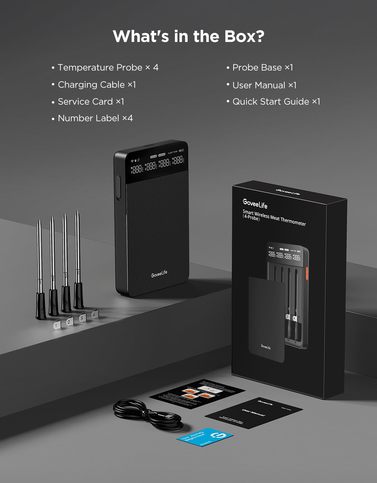 GoveeLife built-in buzzer signals when food reaches target temperatures.