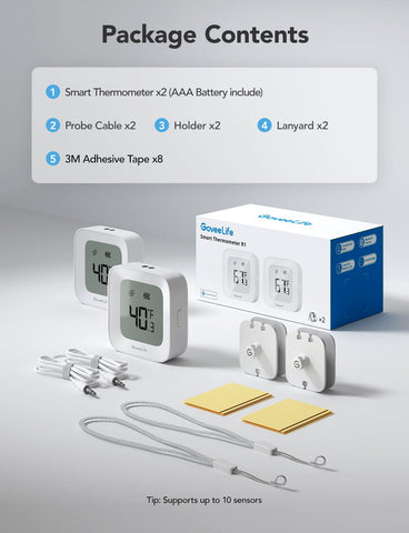 GoveeLife in-use setup in fridge for practical monitoring.