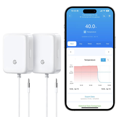 GoveeLife 2-pack thermometer provides real-time fridge temperature readings for safer food storage