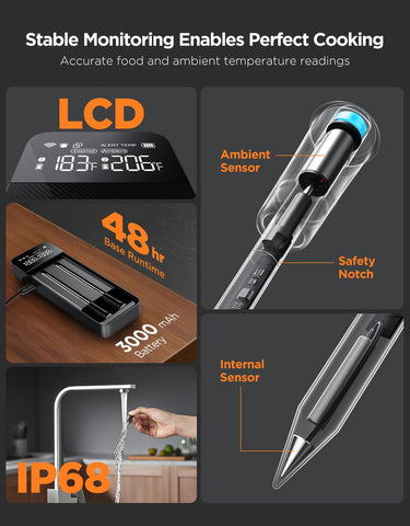 GoveeLife smart display base shows live temperatures at a glance