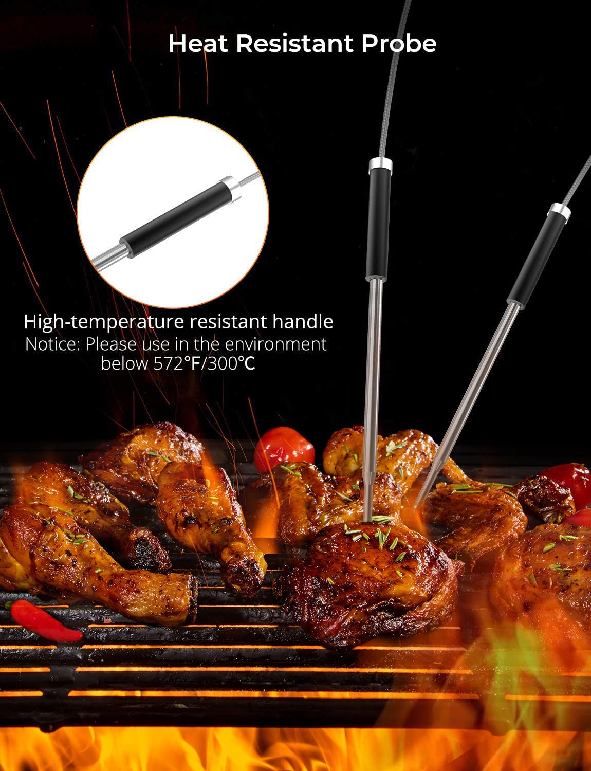 Govee alerts notify when food hits target to prevent overcooking.