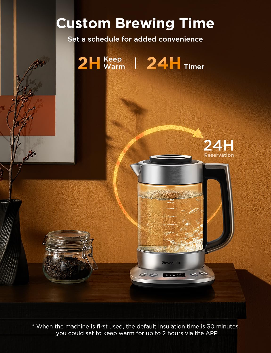 GoveeLife 1.7-liter capacity for quick hot water and tea.