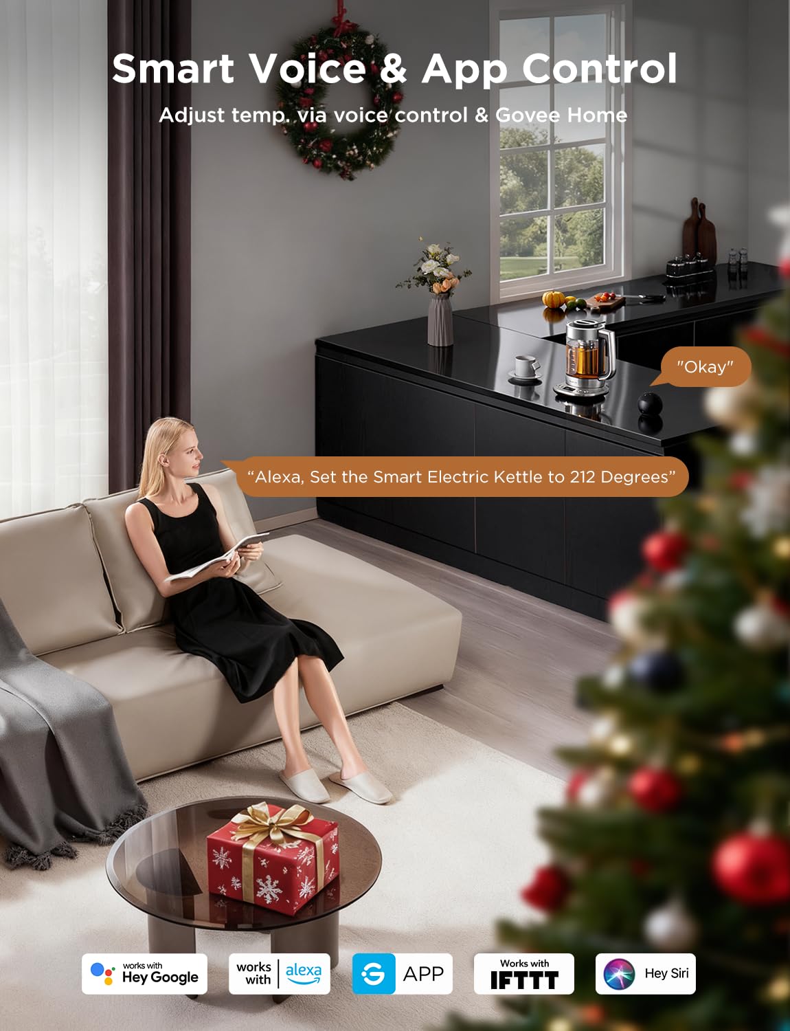 GoveeLife digital display shows target and real temperatures clearly.