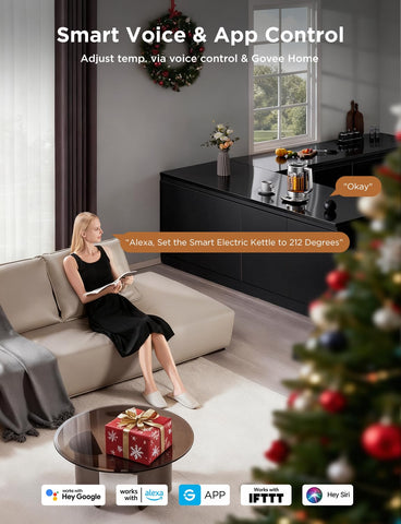 GoveeLife digital display shows target and real temperatures clearly.