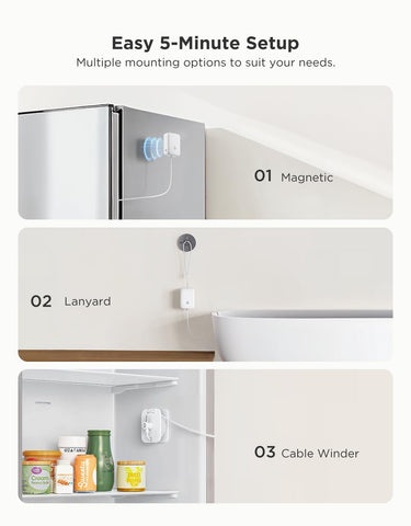 GoveeLife kitchen use scenario monitoring fridge and freezer temperatures.
