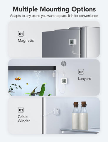 GoveeLife slim probe and cable fits neatly inside a freezer