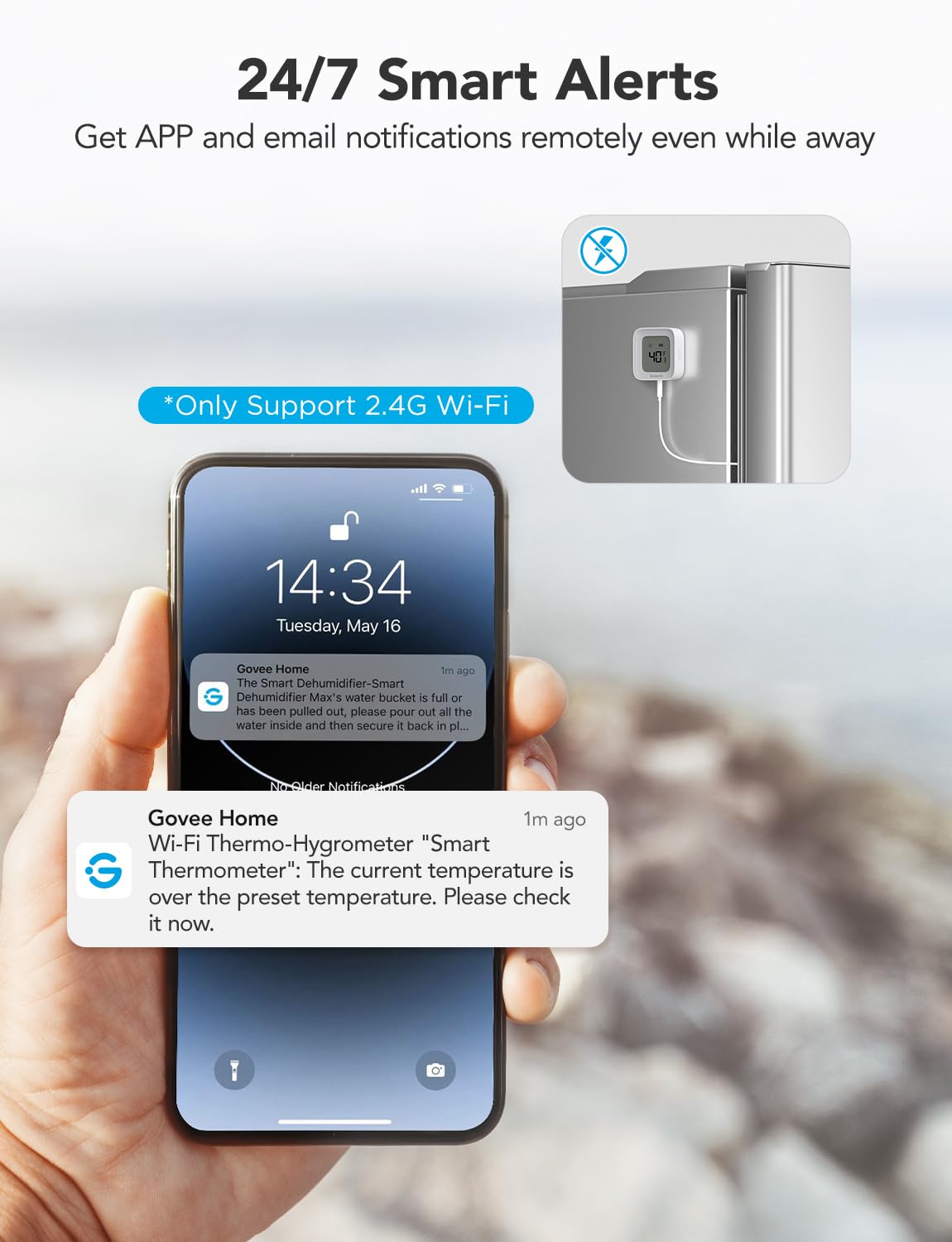 GoveeLife alarm setup screen illustrating customizable alerts