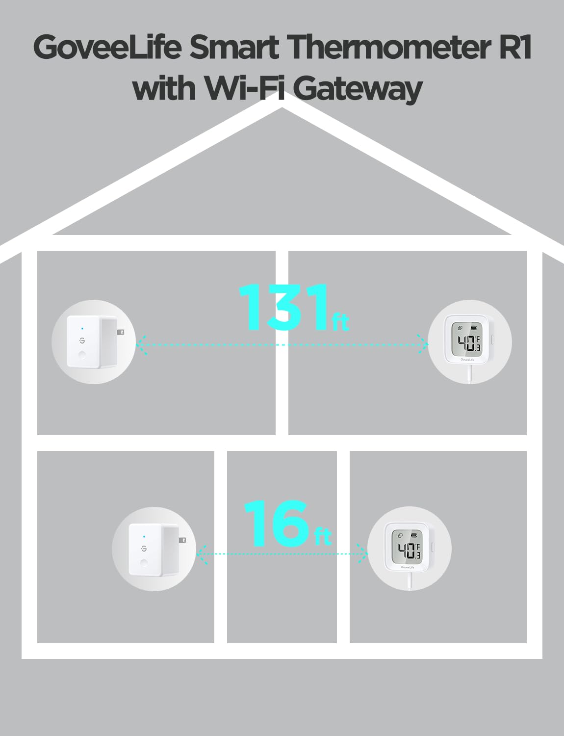 GoveeLife app dashboard view illustrating remote temperature alerts.