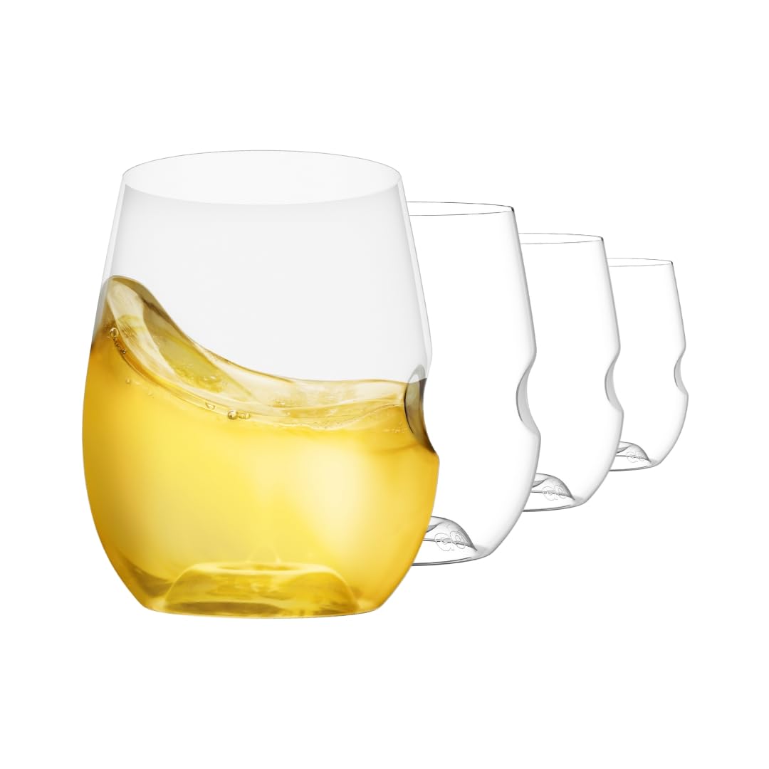 Govino unbreakable stemless 12oz set with crystal clarity for outdoor use.