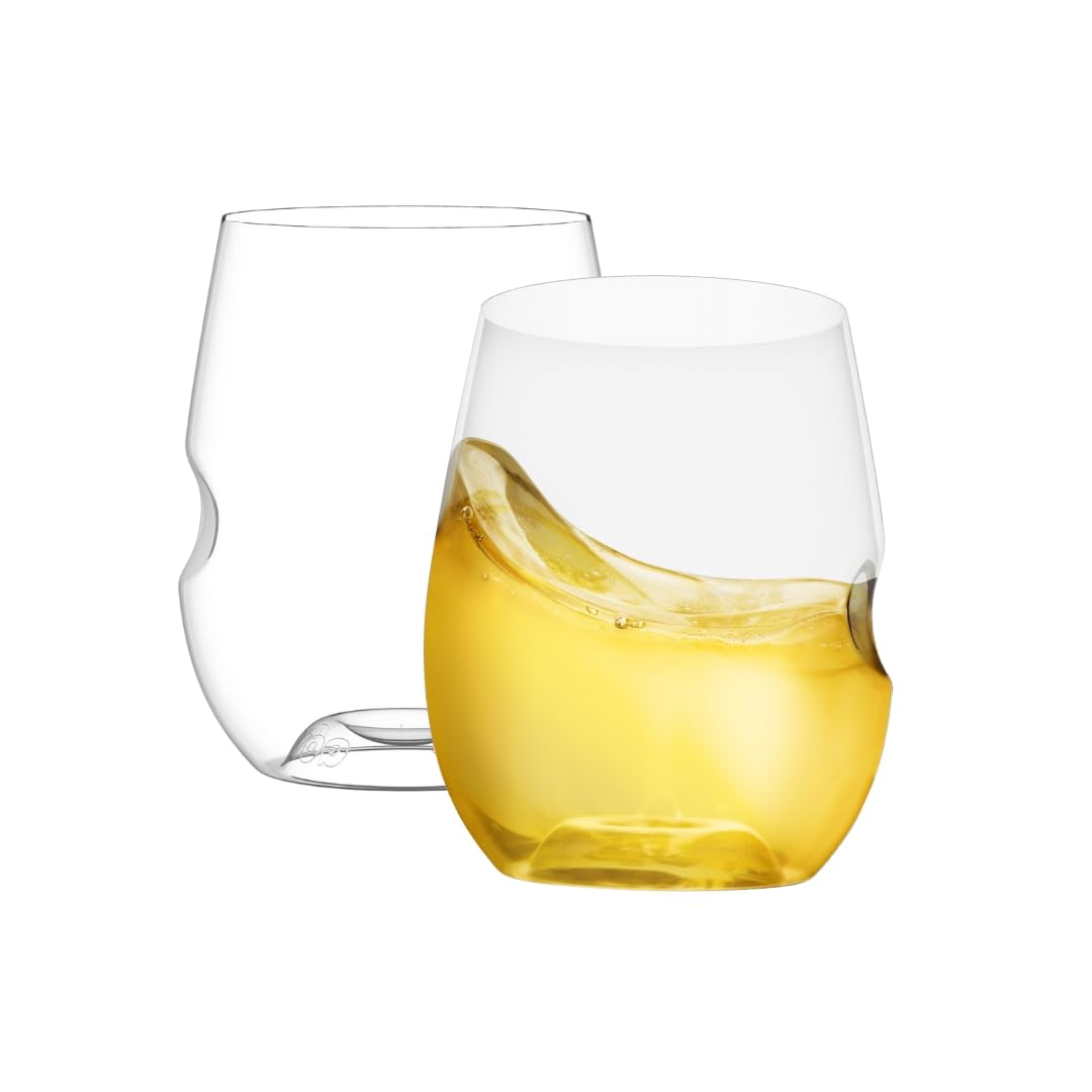 Govino unbreakable stemless wine glass 12oz set for outdoor sipping.
