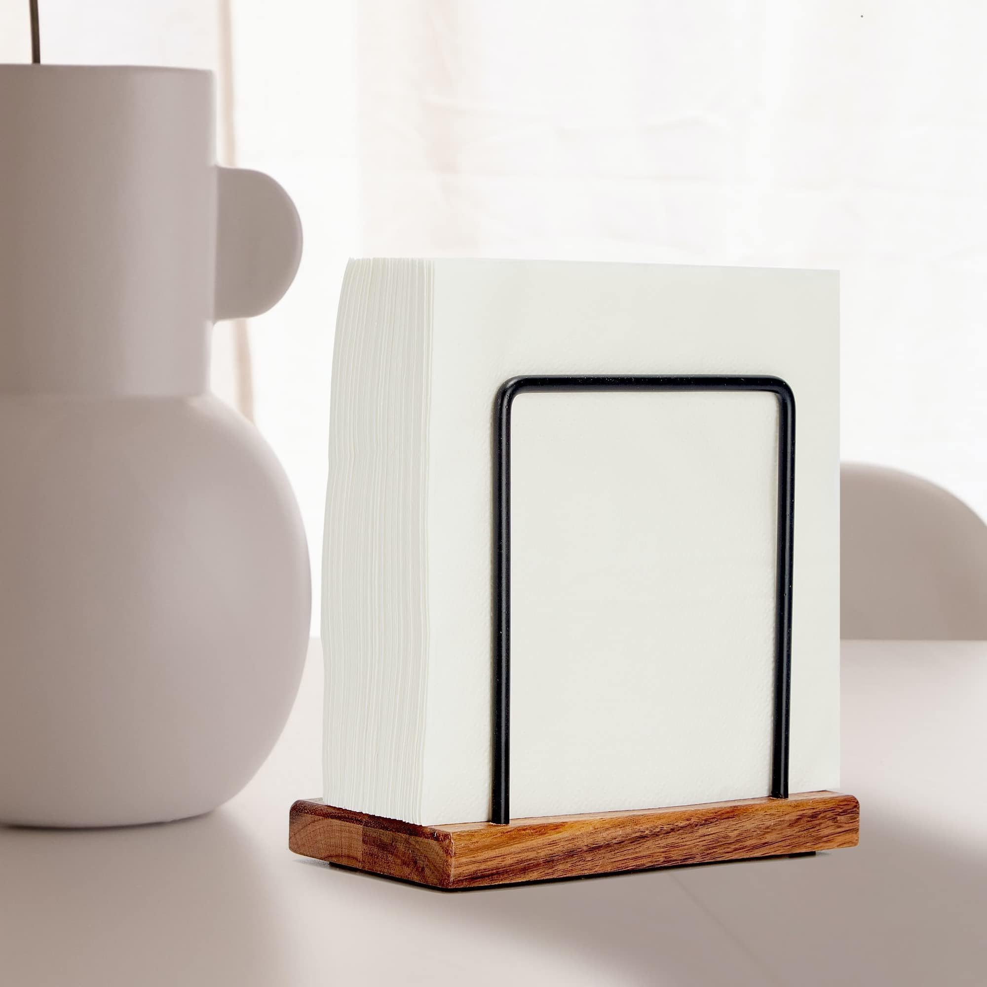 GOVOKOI Acacia wood napkins holder in eco-friendly packaging ready to gift
