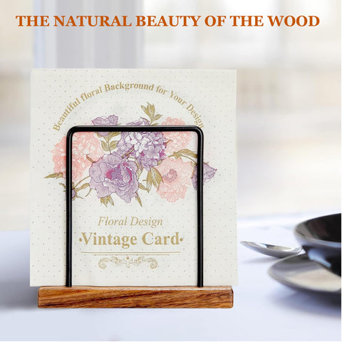 GOVOKOI Acacia wood napkins holder complements kitchen décor with natural texture