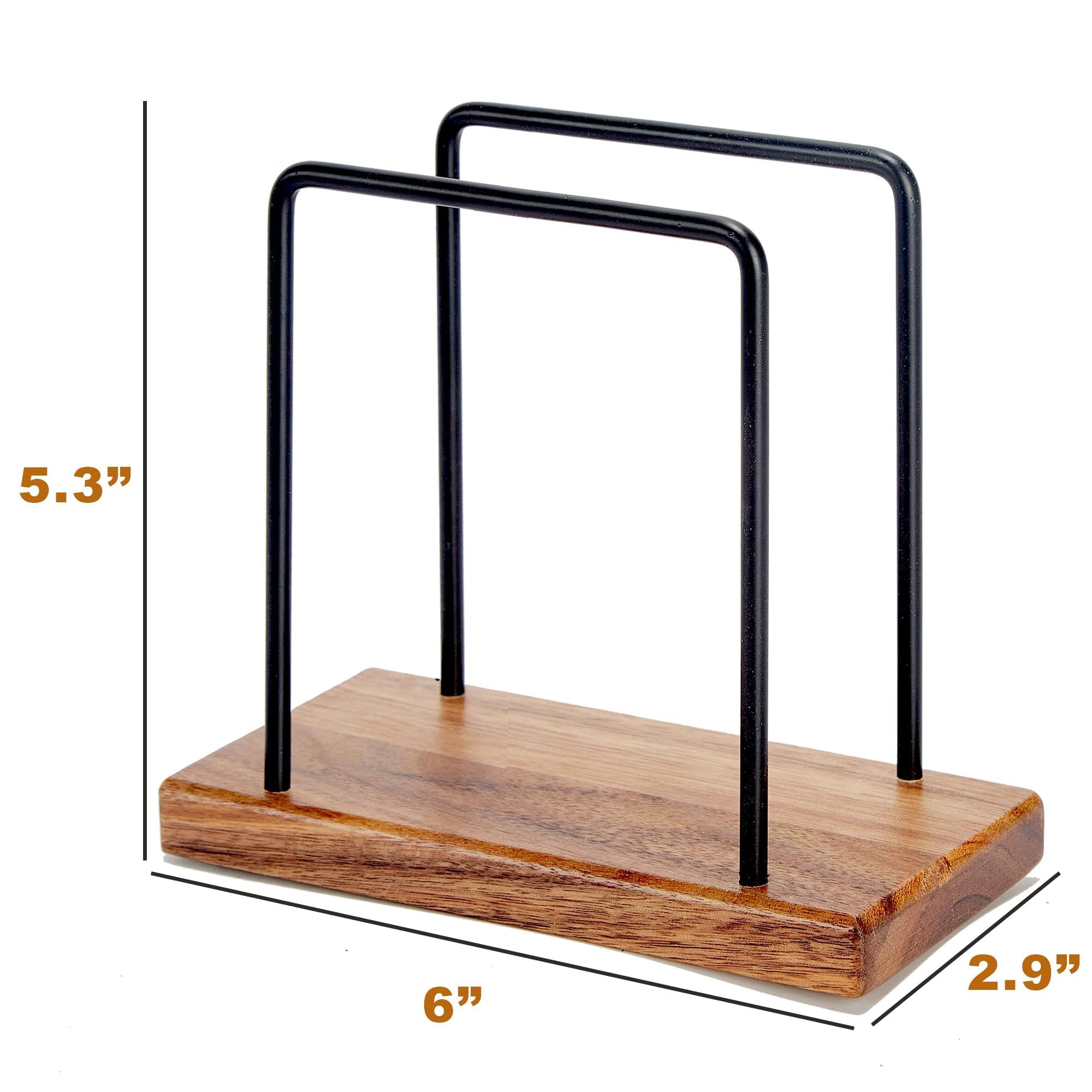 GOVOKOI Acacia wood napkins holder with metal wire detail adds modern flair and stability