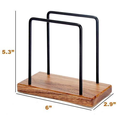 GOVOKOI Acacia wood napkins holder with metal wire detail adds modern flair and stability