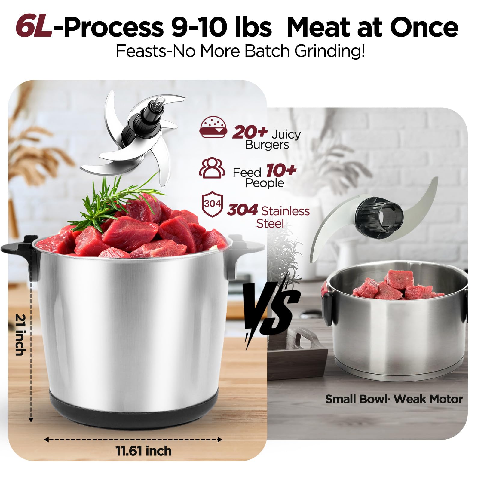 GPaw 6L bowl capacity highlighting batch cooking and meal prep.