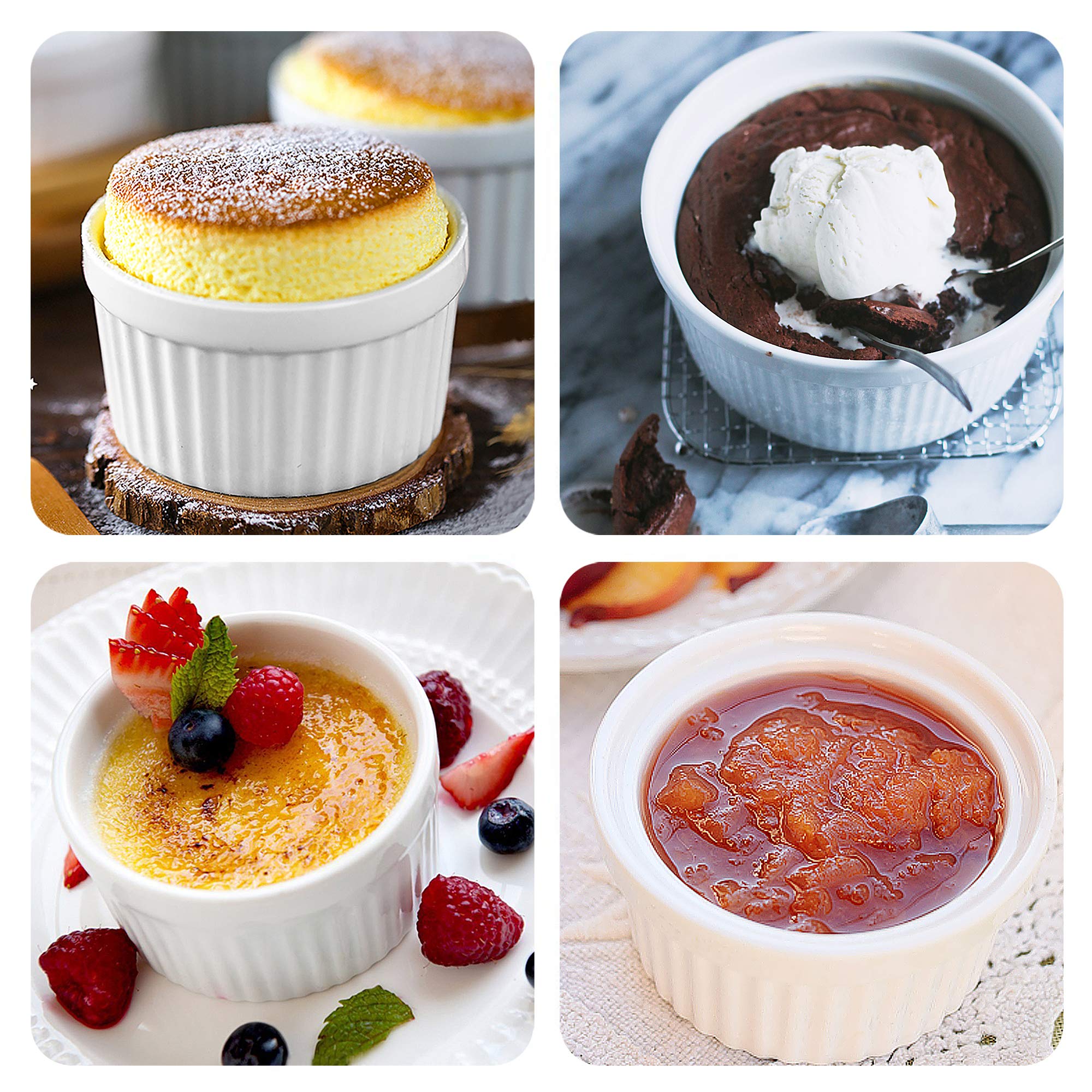 GPYG 8oz porcelain ramekins with glazed finish for stylish presentation