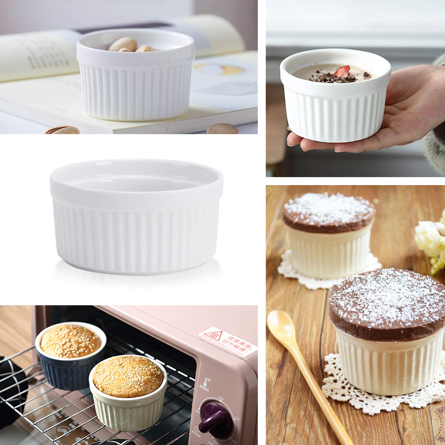 GPYG 8oz ramekins stacked neatly for compact storage