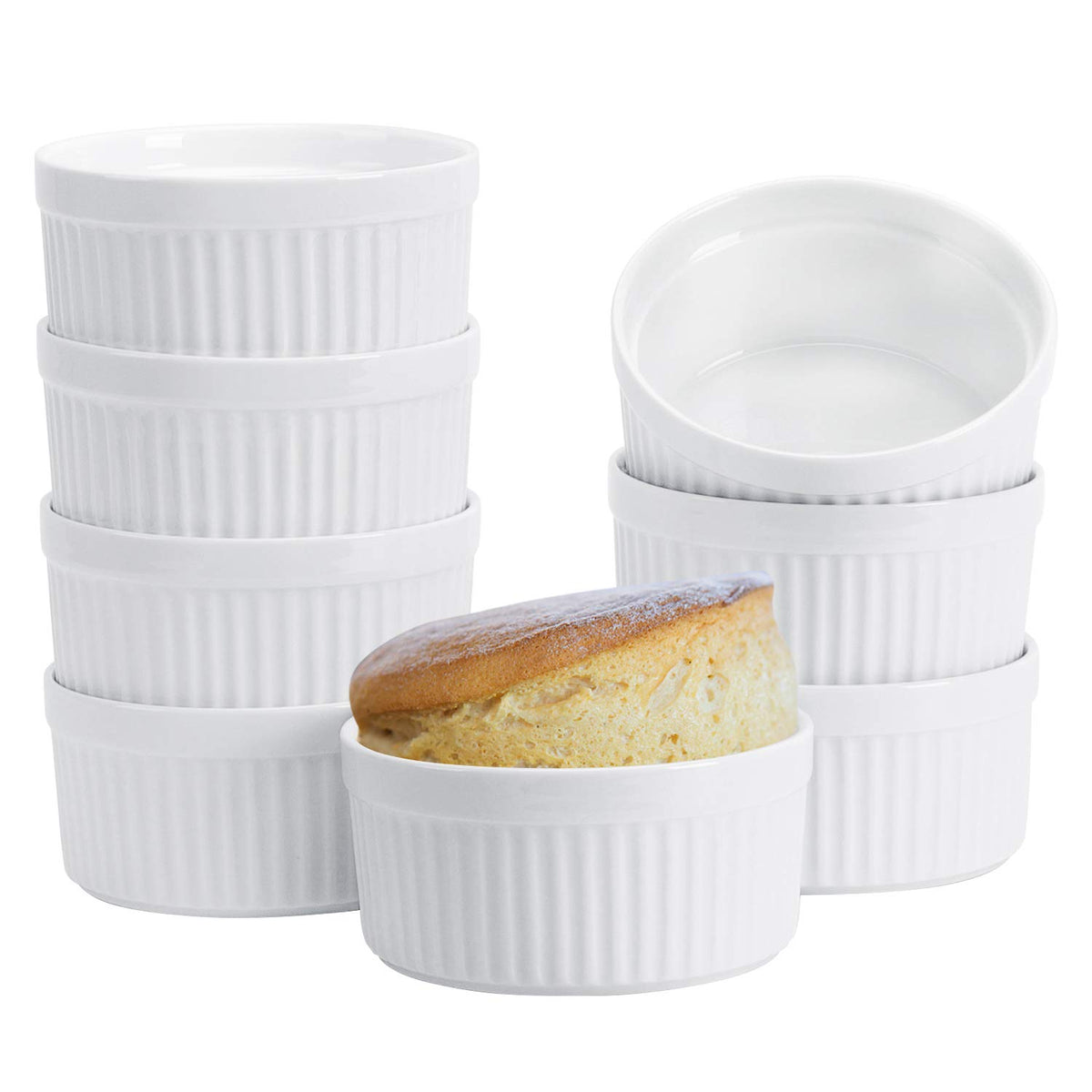 GPYG 8oz ramekins set on table, perfect for individual desserts