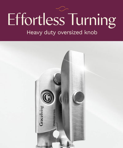 Graceliving can opener with soft-touch handle for a non-slip grip