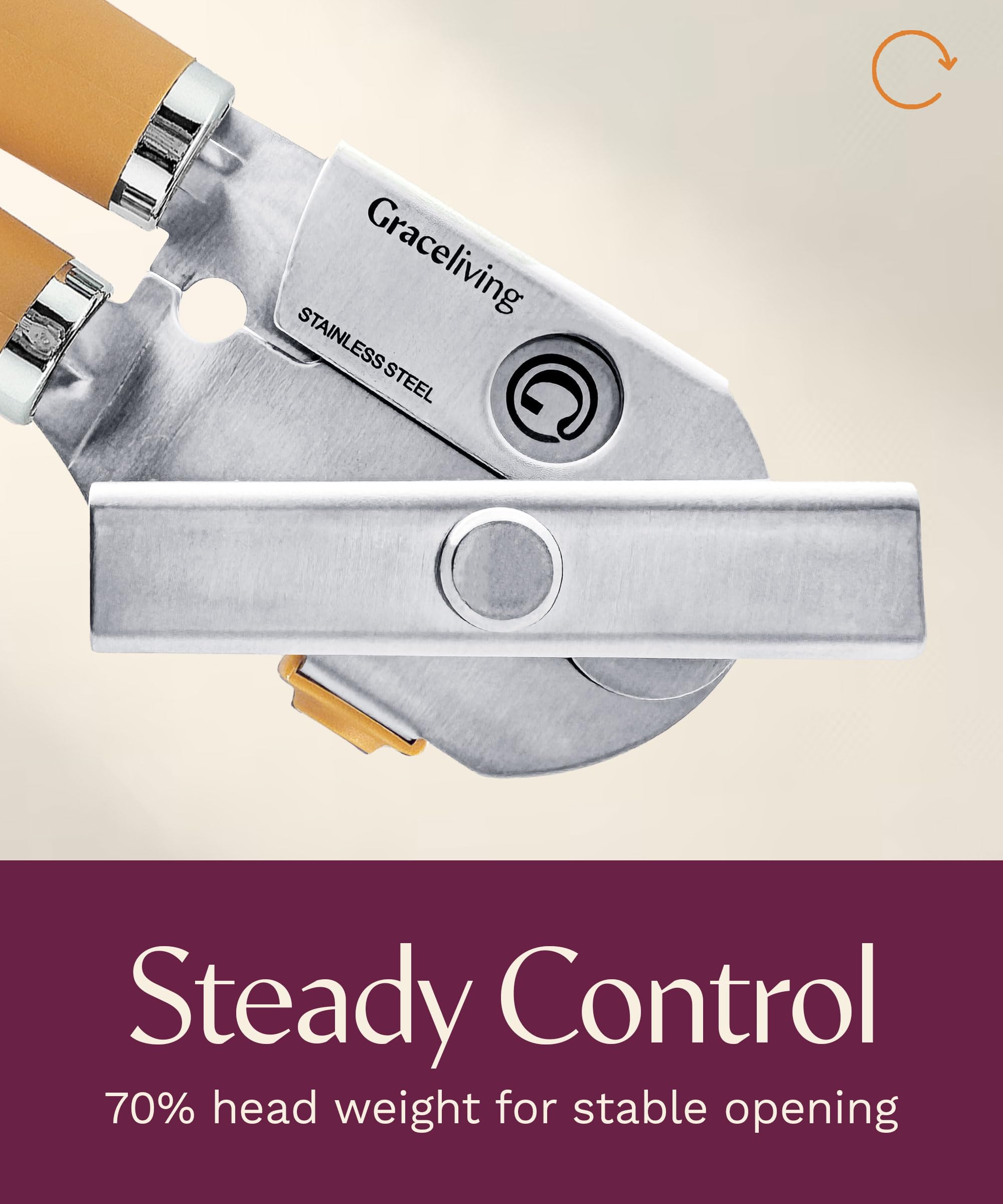 Graceliving soft-touch handle offers non-slip comfort during use