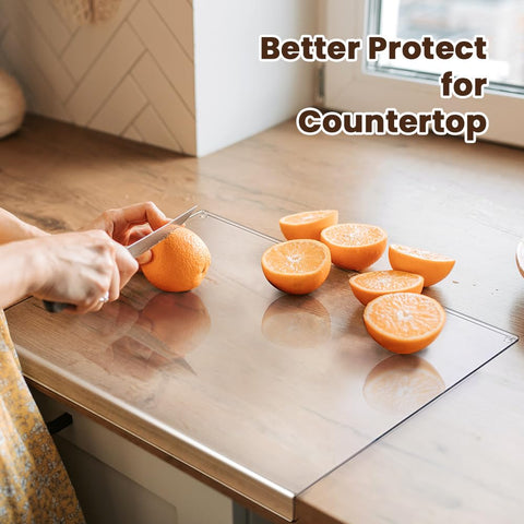 Gracenal acrylic cutting board with counter lip provides a non-slip surface.
