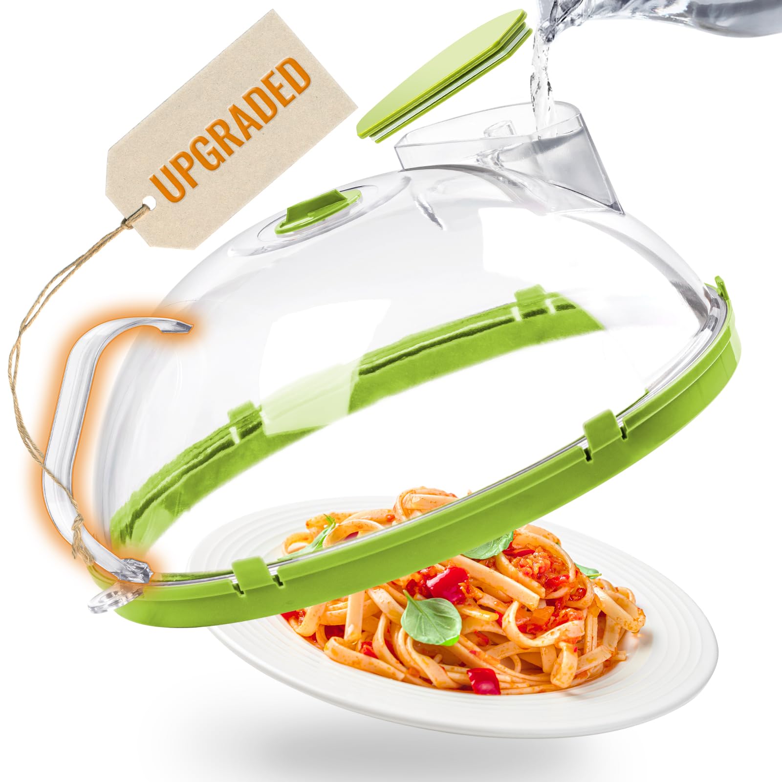 Gracenal microwave cover clear dome with integrated handle for mess-free heating.