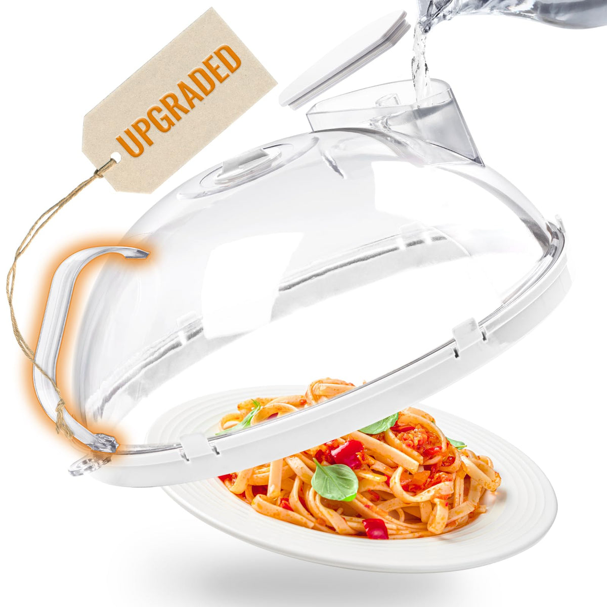 Gracenal microwave cover with a dome design protects surfaces during heating.