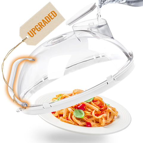 Gracenal microwave cover with a dome design protects surfaces during heating.