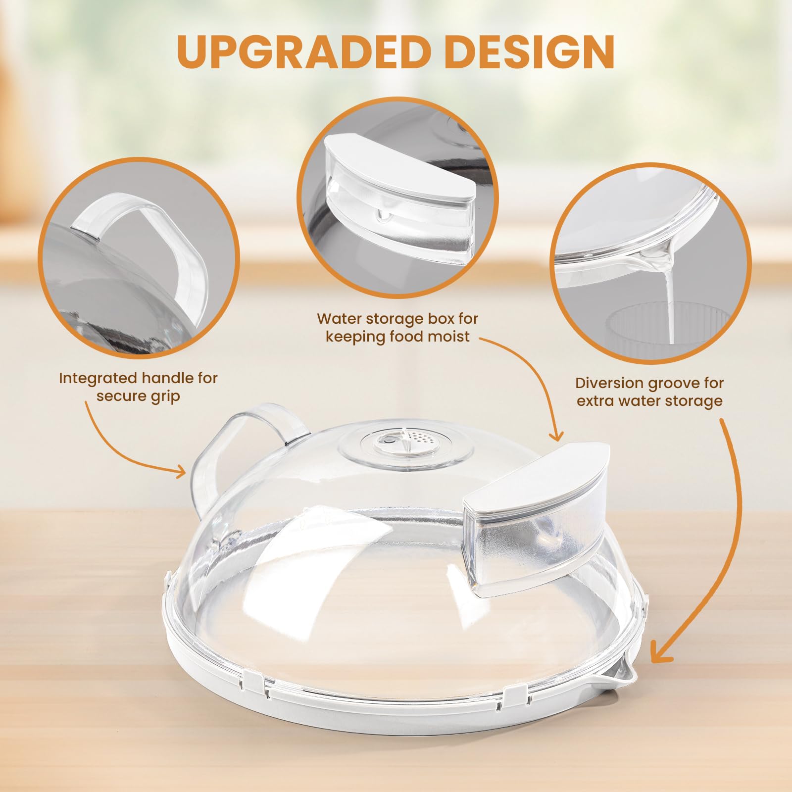 Gracenal microwave cover with integrated handle for secure grip.