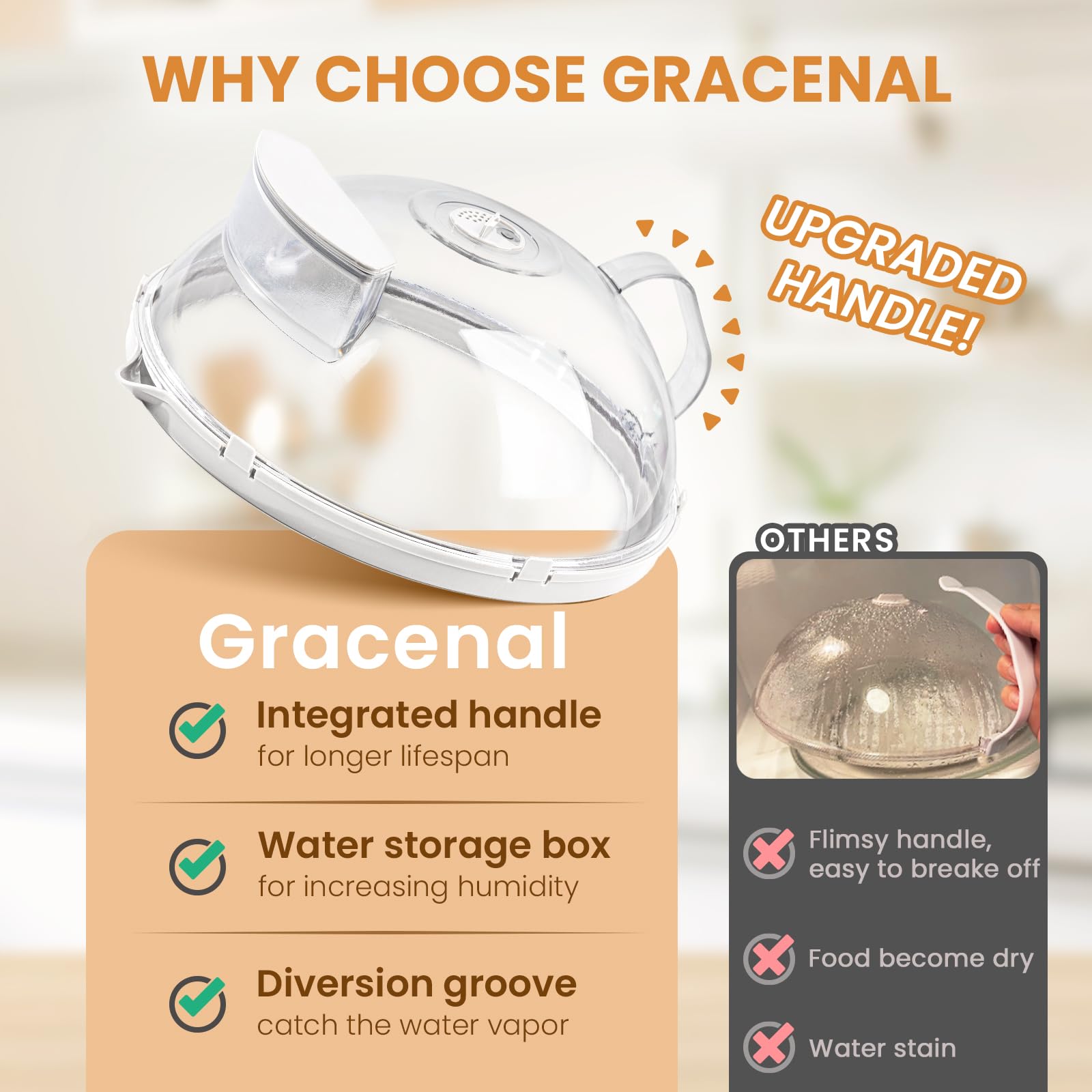 Gracenal cover keeps food moist during quick reheats.