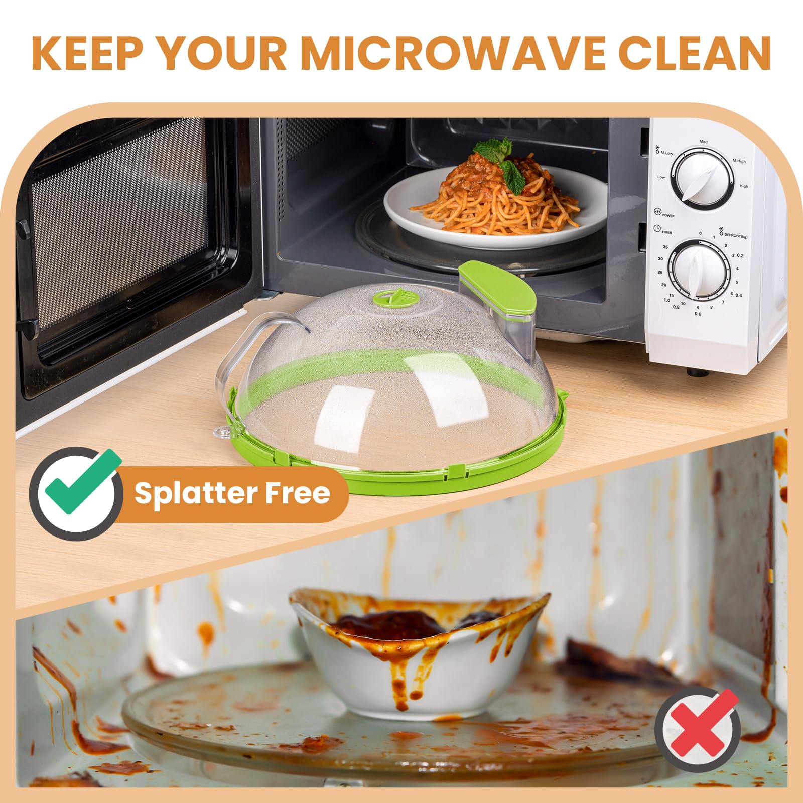 Gracenal microwave cover with water steamer helps retain moisture during heating.