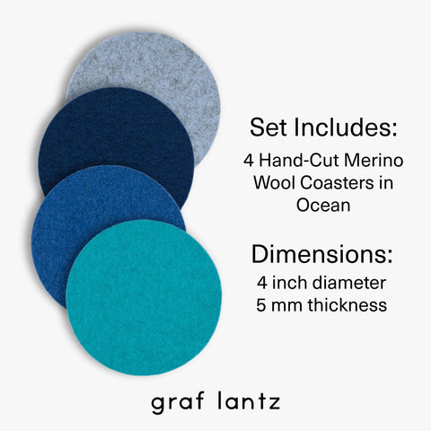 Graf Lantz Bierfilzl coaster offers heat-resistant surface protection for hot beverages.