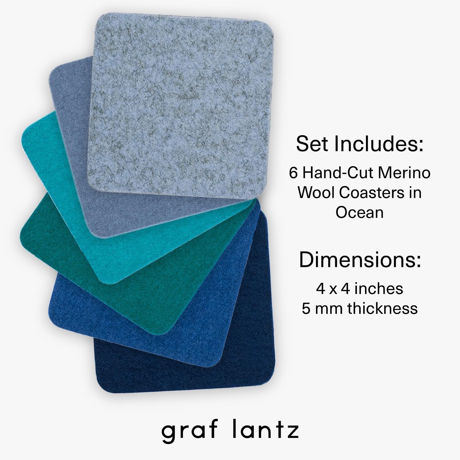 Graf Lantz Bierfilzl Merino coaster Ocean complements classic and modern tables.