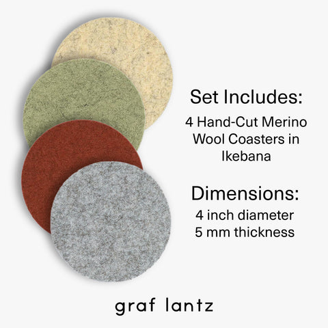 Graf Lantz Bierfilzl Merino Round Coasters in Sage for a calm tabletop look