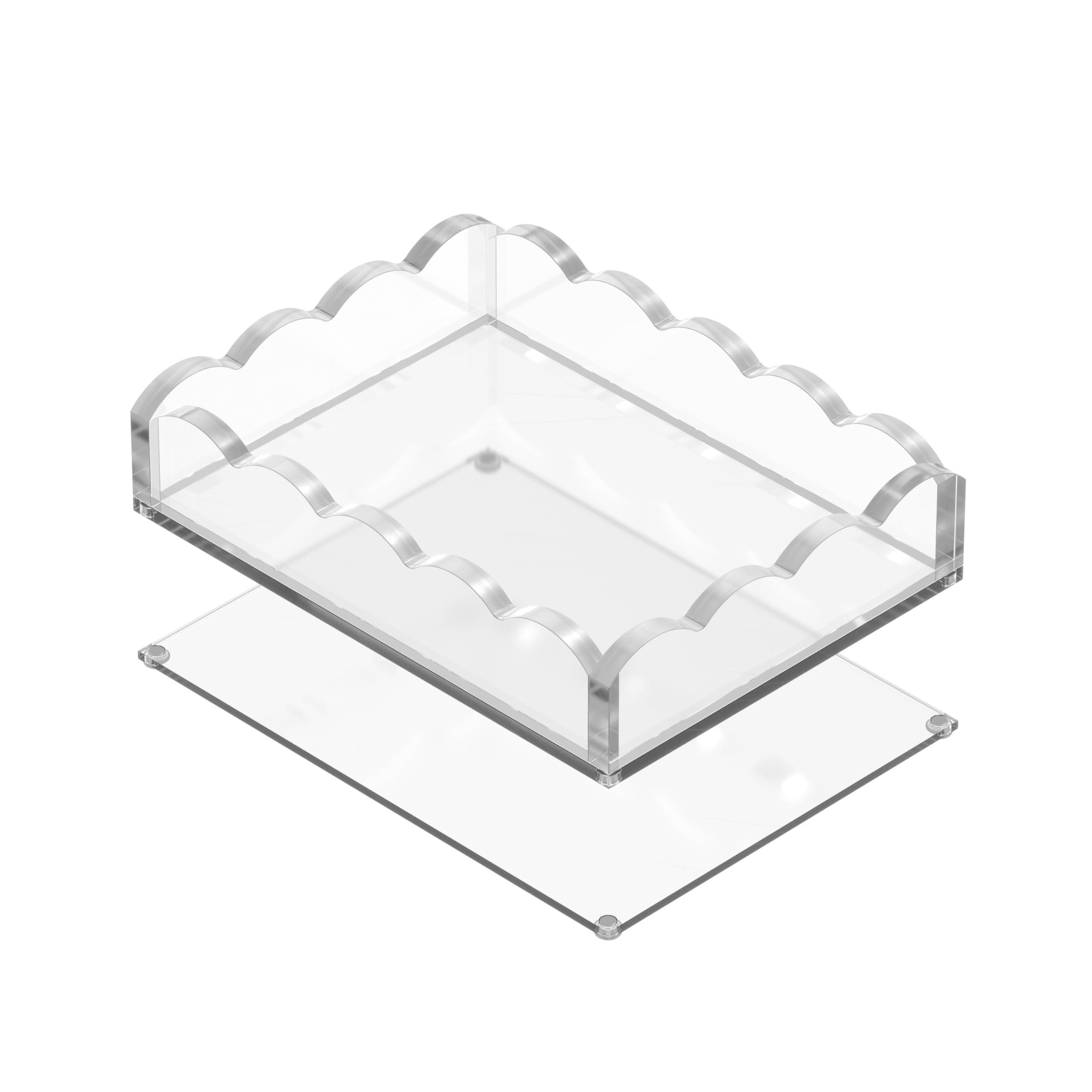 GRAHAM DESIGN scalloped acrylic mini tray for elegant desk organization.