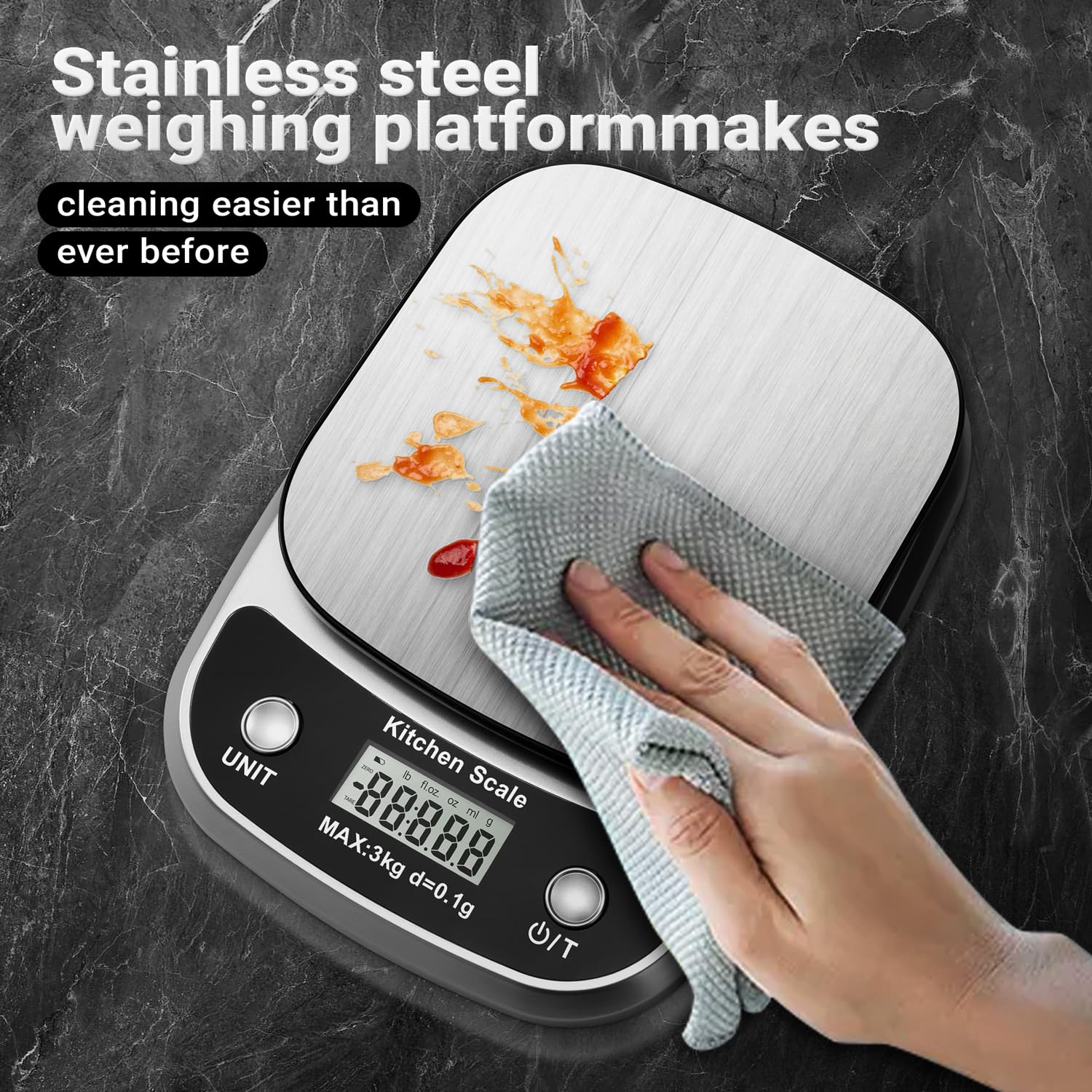 GRAM PRES digital scale supporting five units for versatile cooking.